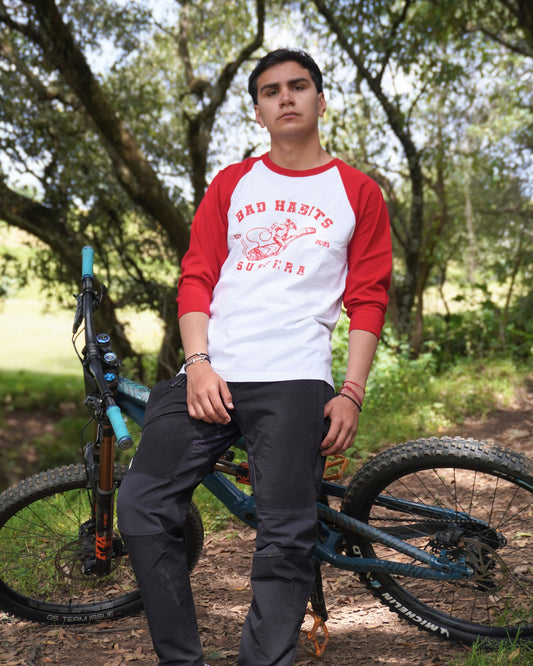 Playera Ranglán Roja Bad Habits