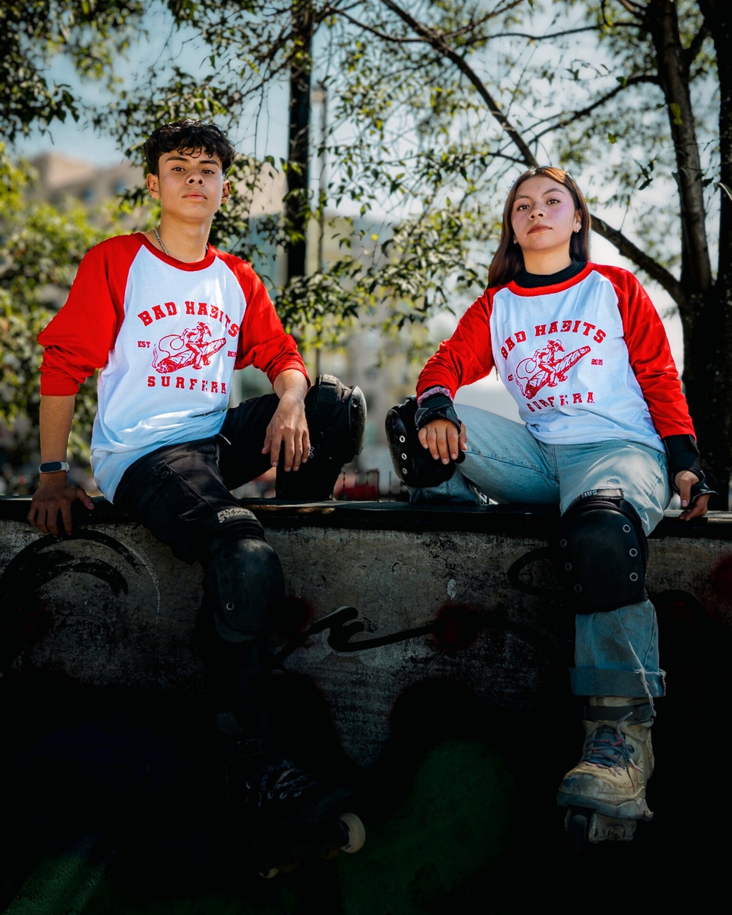 Playera Ranglán Roja Bad Habits