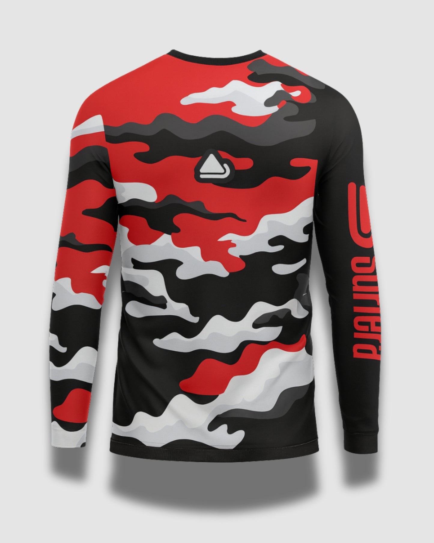 Jersey MTB Red Camo para ciclismo de montaña con tecnología dry-fit Surfera