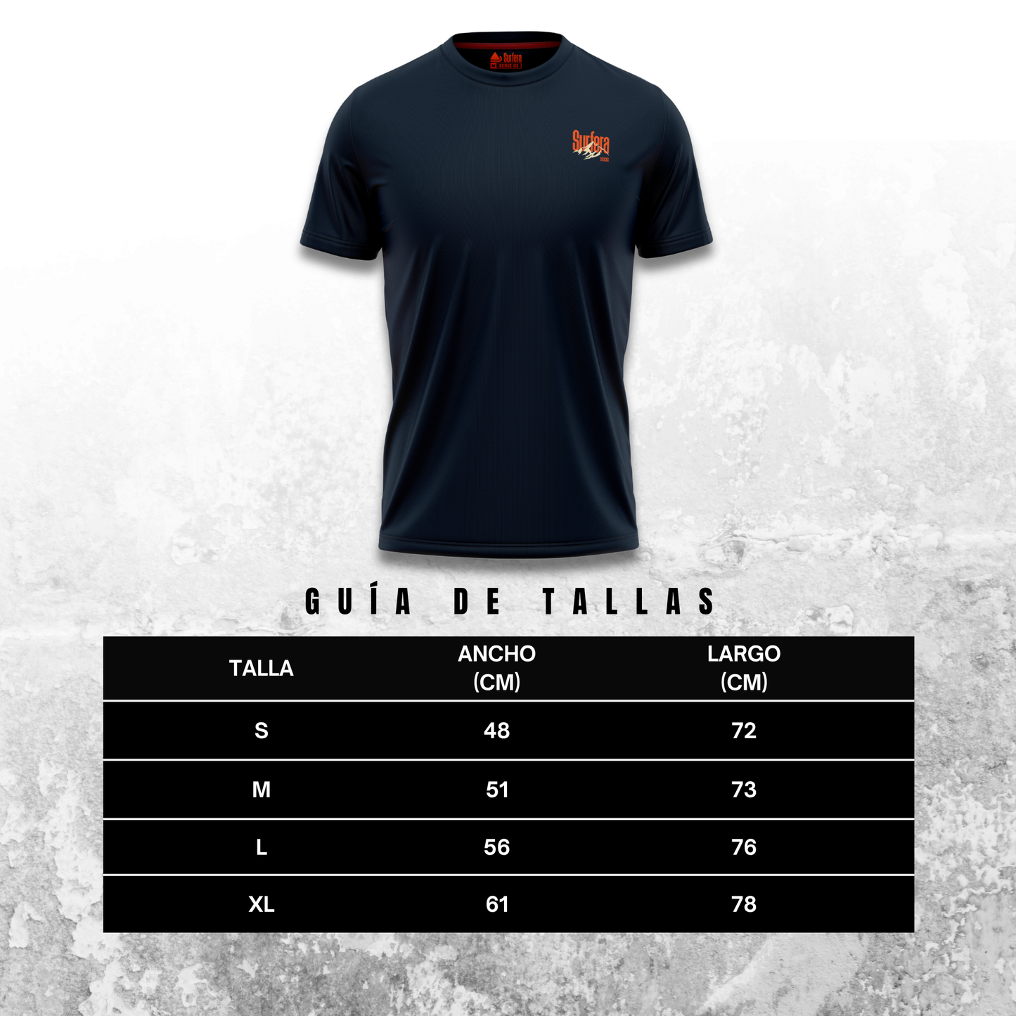 Guía de talla Jersey MTB Serie 01 Surfera