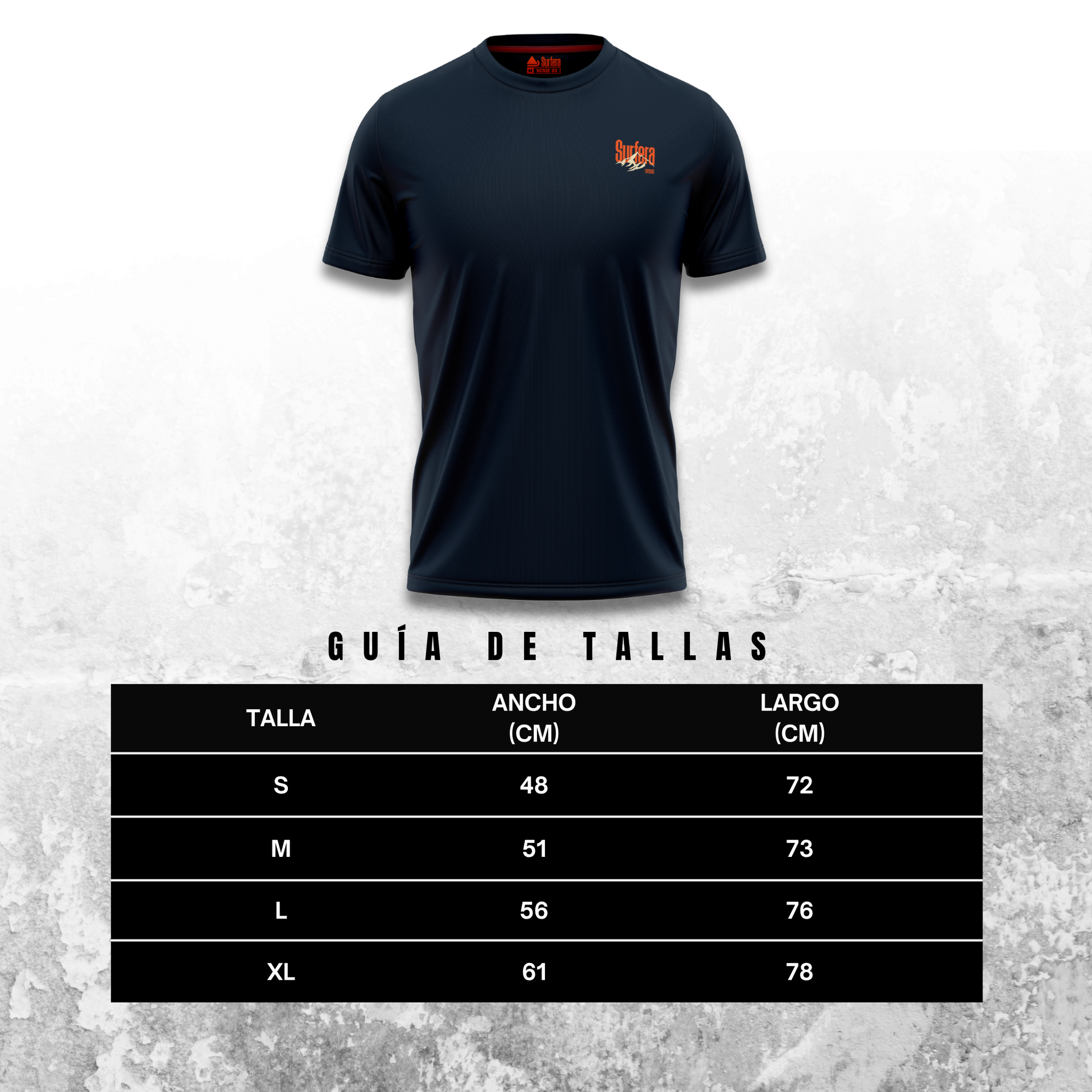 Guía de talla Jersey MTB Serie 01 Surfera