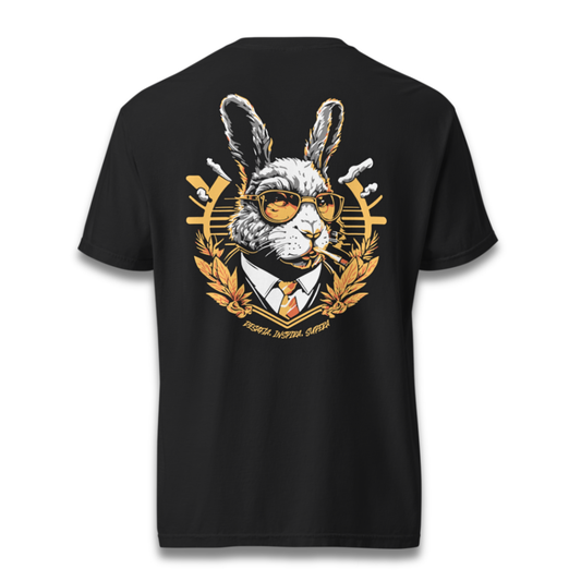 Playera WildRabbit Surfera vista trasera diseño gráfico